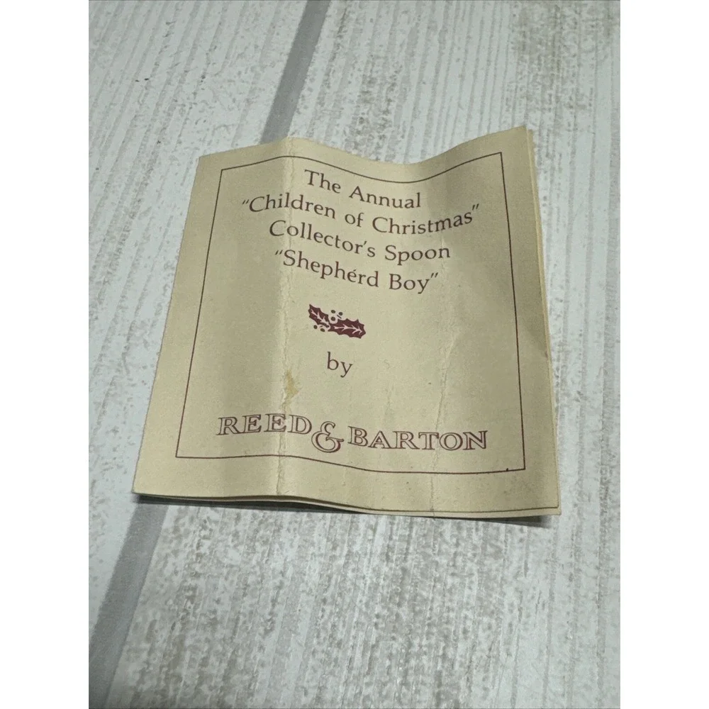 Vintage Reed & Barton Children of Christmas 1984 The Shepherd Boy Spoon in box